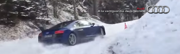 ¿Quien necesita esquís cuando se puede tener un Audi R8?